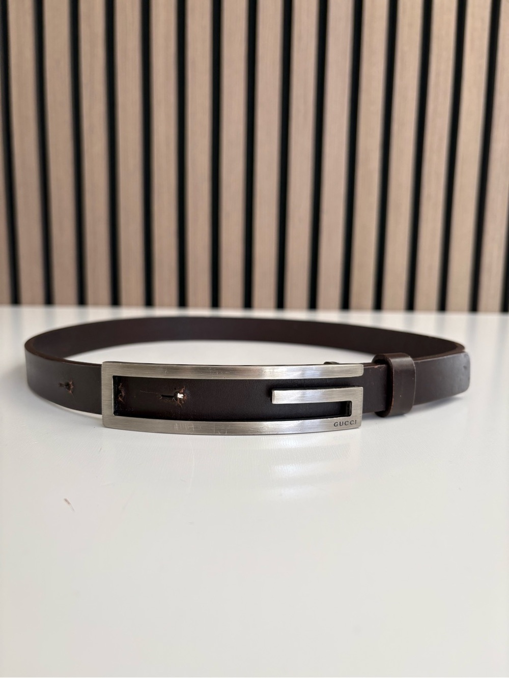 Auth VTG GUCCI Leather Belt